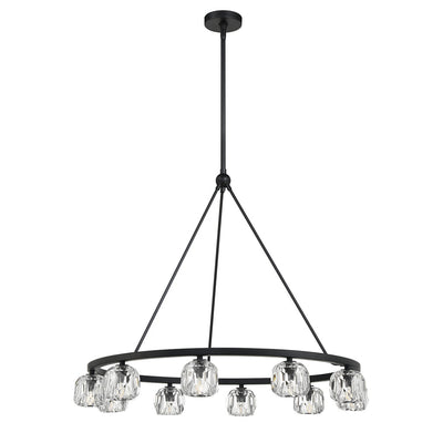 ##Antique Hardware## Aragon 10 Light Matte Black Chandelier