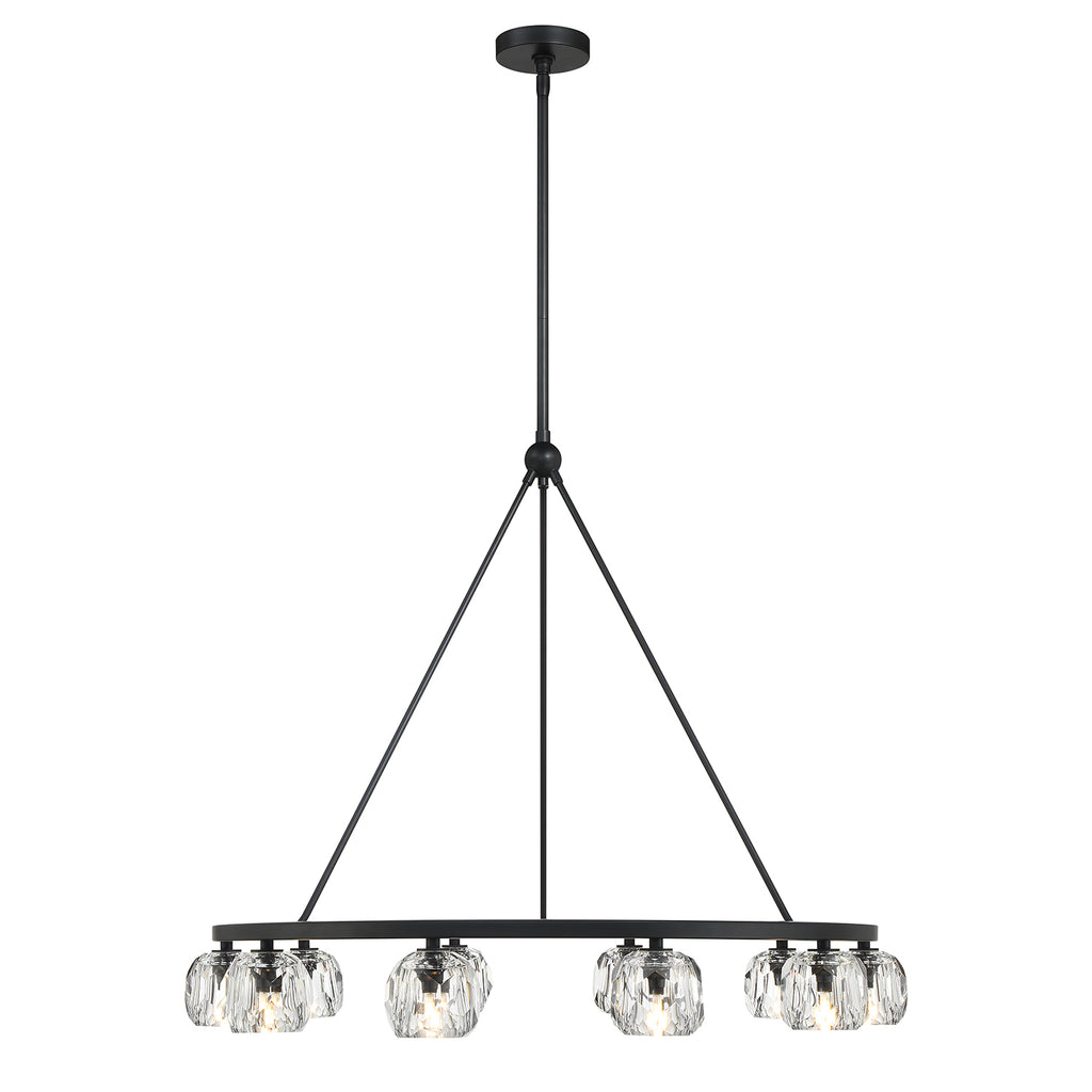 ##Antique Hardware## Aragon 10 Light Matte Black Chandelier