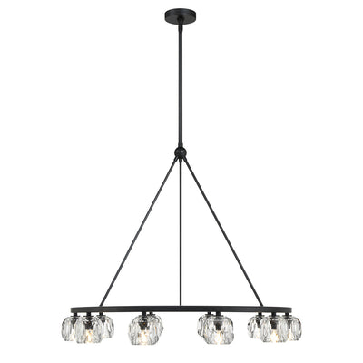 ##Antique Hardware## Aragon 10 Light Matte Black Chandelier