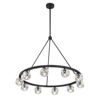 ##Antique Hardware## Aragon 10 Light Matte Black Chandelier