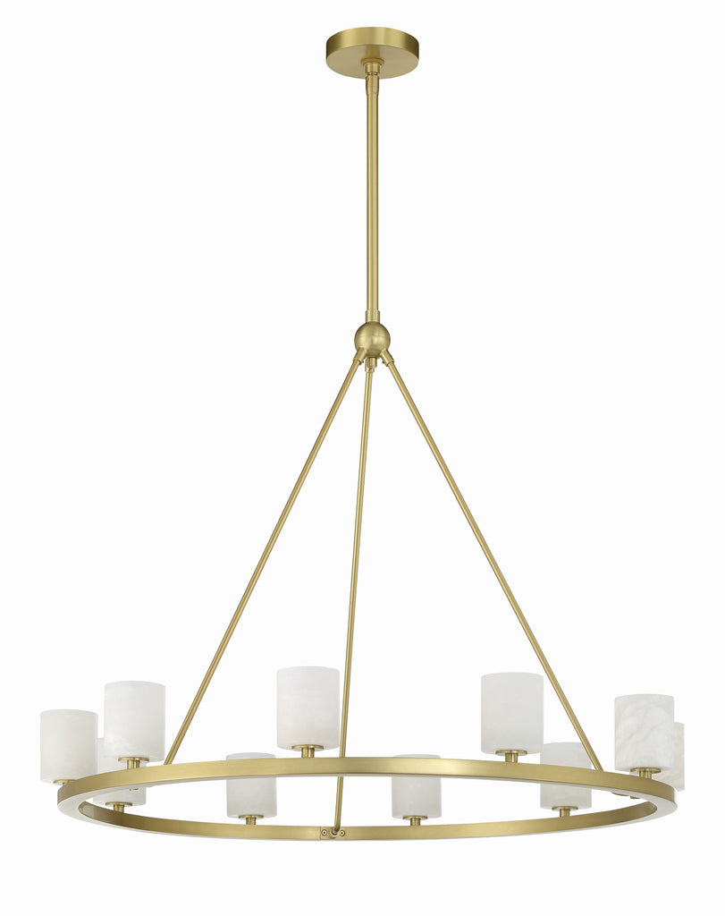 ##Antique Hardware## Aragon 10 Light Soft Brass Chandelier