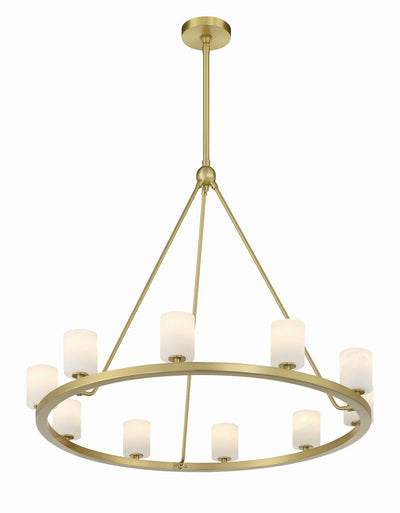 ##Antique Hardware## Aragon 10 Light Soft Brass Chandelier