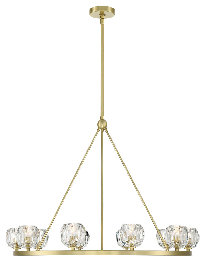 ##Antique Hardware## Aragon 10 Light Soft Brass Chandelier