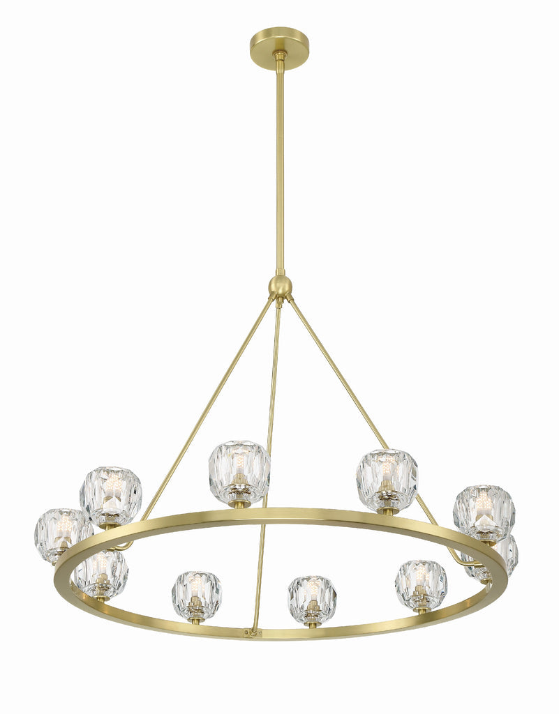 ##Antique Hardware## Aragon 10 Light Soft Brass Chandelier