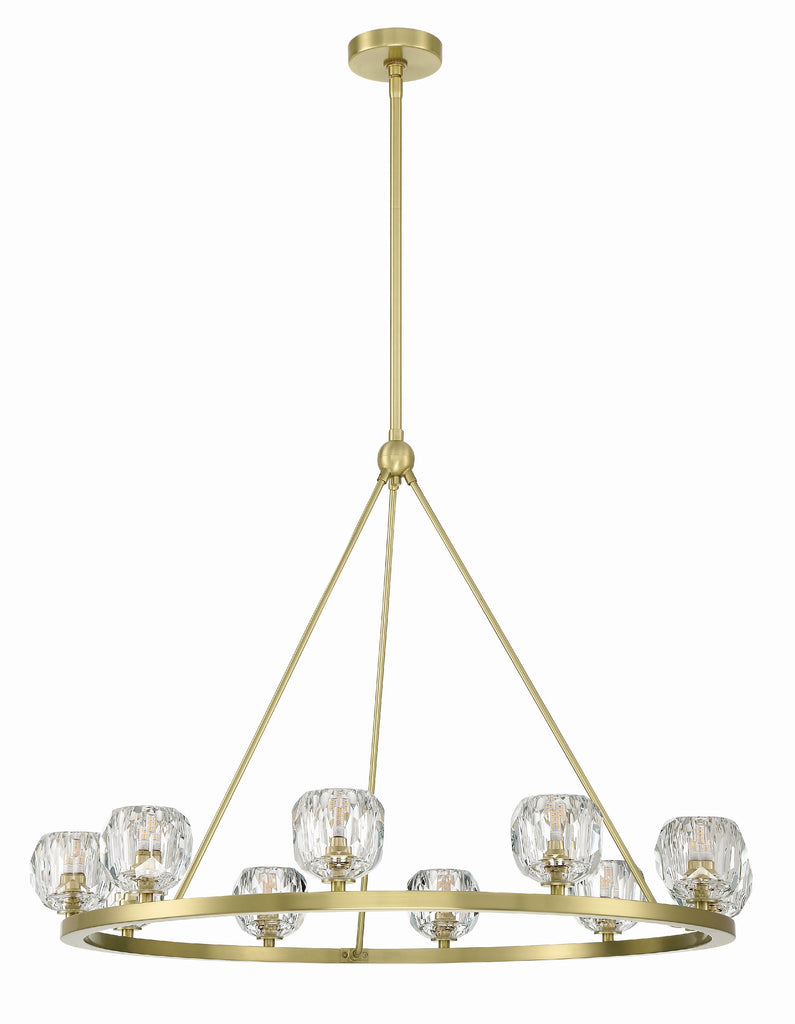 ##Antique Hardware## Aragon 10 Light Soft Brass Chandelier