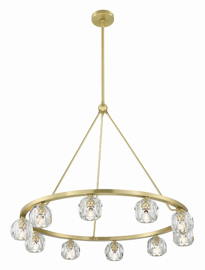 ##Antique Hardware## Aragon 10 Light Soft Brass Chandelier