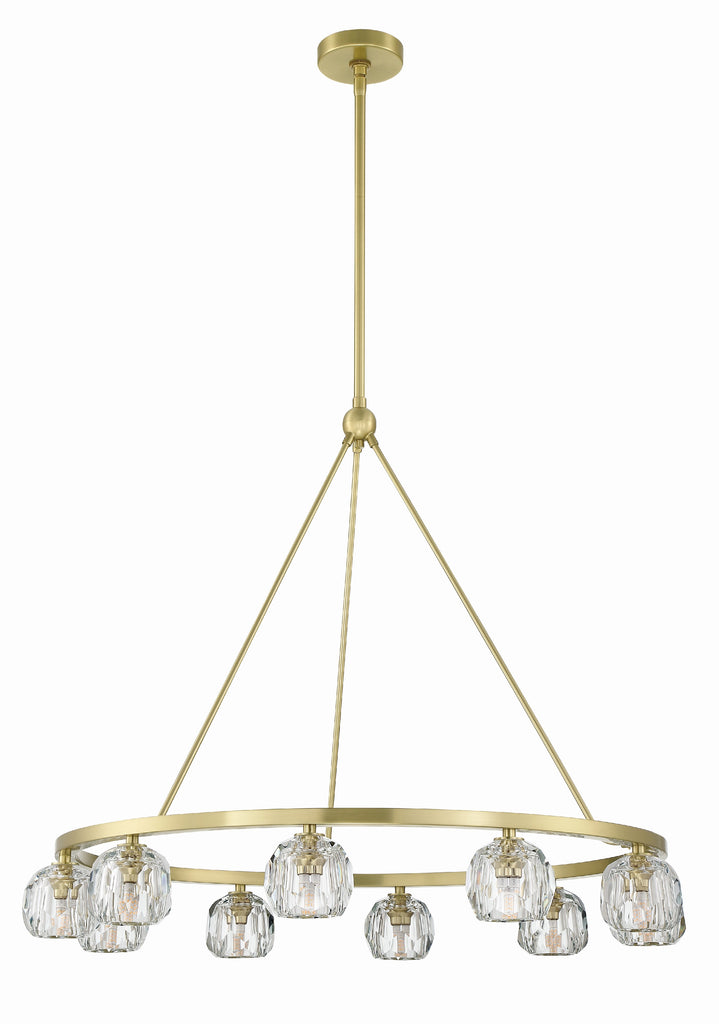 ##Antique Hardware## Aragon 10 Light Soft Brass Chandelier