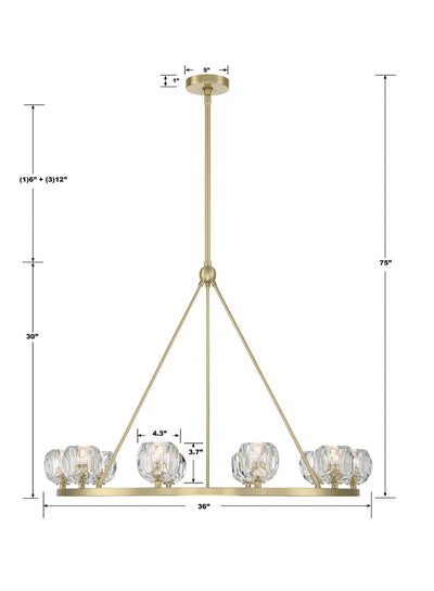 ##Antique Hardware## Aragon 10 Light Soft Brass Chandelier