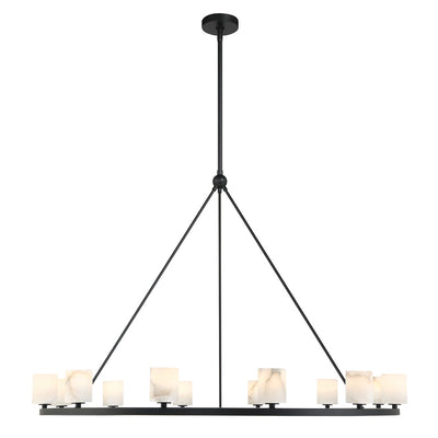 ##Antique Hardware## Aragon 12 Light Matte Black Chandelier