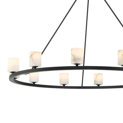 ##Antique Hardware## Aragon 12 Light Matte Black Chandelier