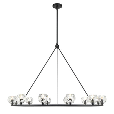 ##Antique Hardware## Aragon 12 Light Matte Black Chandelier