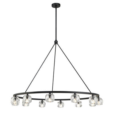 ##Antique Hardware## Aragon 12 Light Matte Black Chandelier