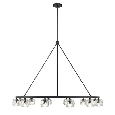 ##Antique Hardware## Aragon 12 Light Matte Black Chandelier