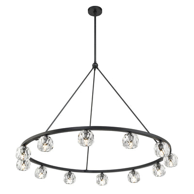 ##Antique Hardware## Aragon 12 Light Matte Black Chandelier