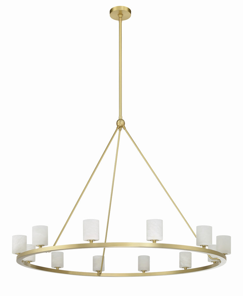 ##Antique Hardware## Aragon 12 Light Soft Brass Chandelier