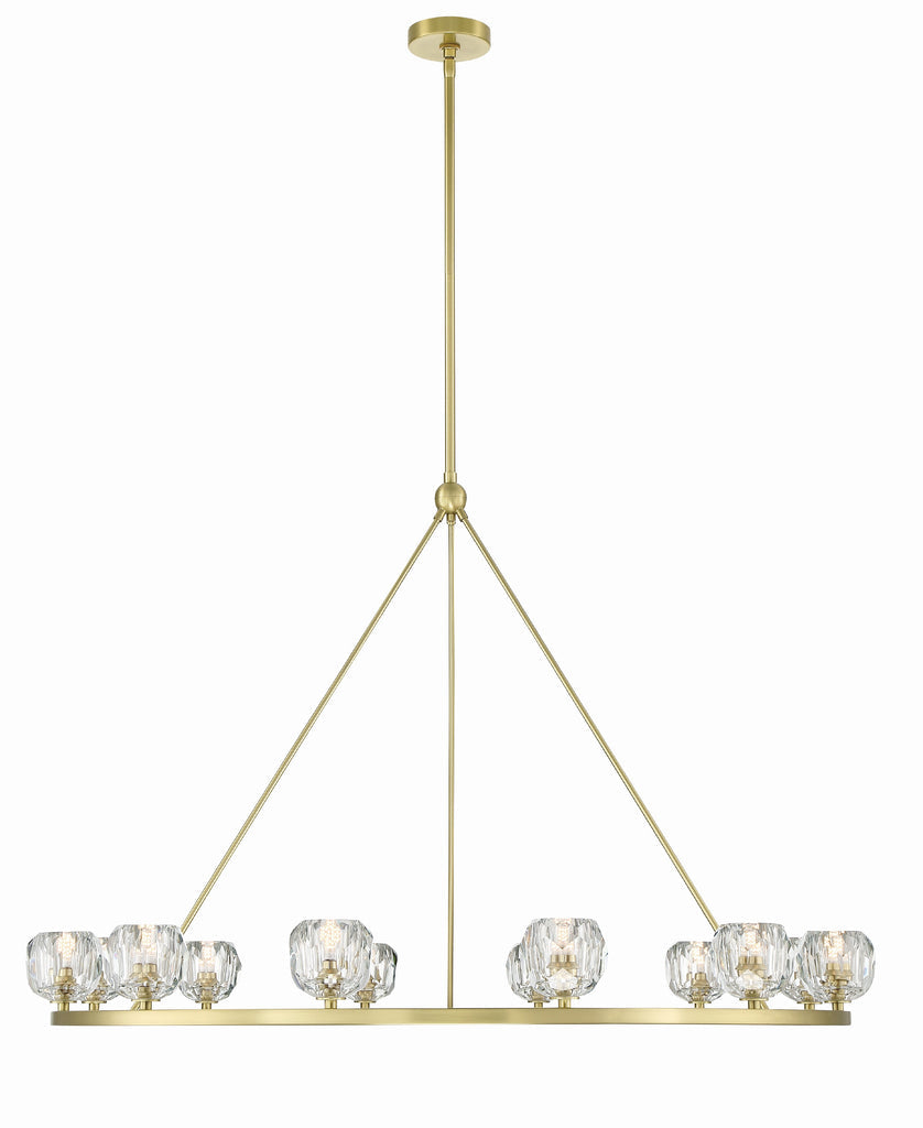 ##Antique Hardware## Aragon 12 Light Soft Brass Chandelier