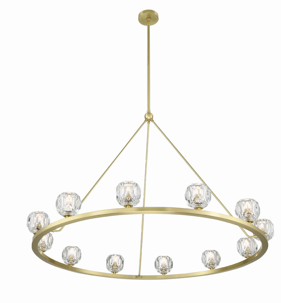 ##Antique Hardware## Aragon 12 Light Soft Brass Chandelier