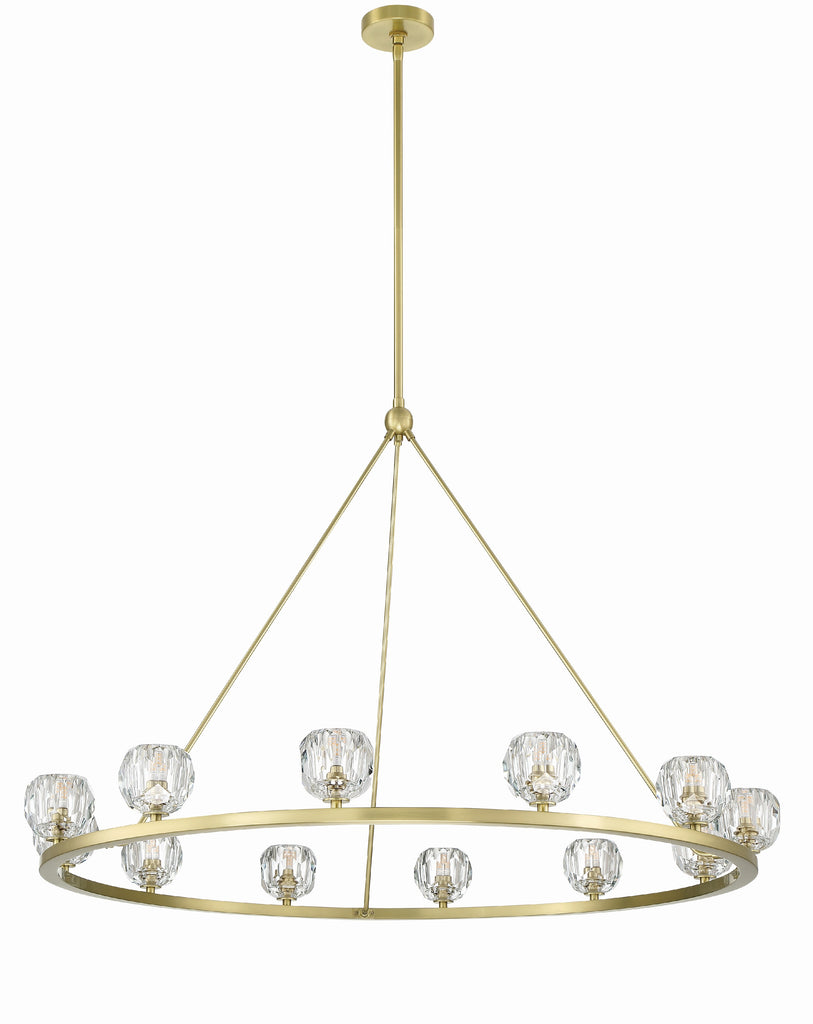 ##Antique Hardware## Aragon 12 Light Soft Brass Chandelier