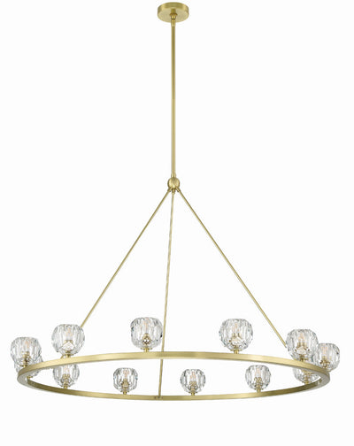 ##Antique Hardware## Aragon 12 Light Soft Brass Chandelier