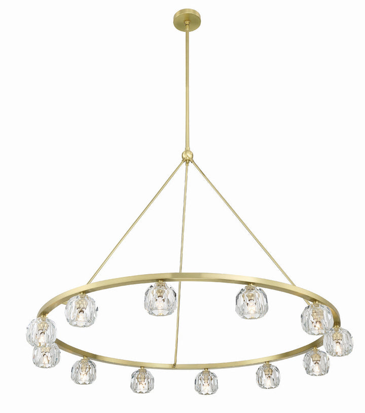 ##Antique Hardware## Aragon 12 Light Soft Brass Chandelier