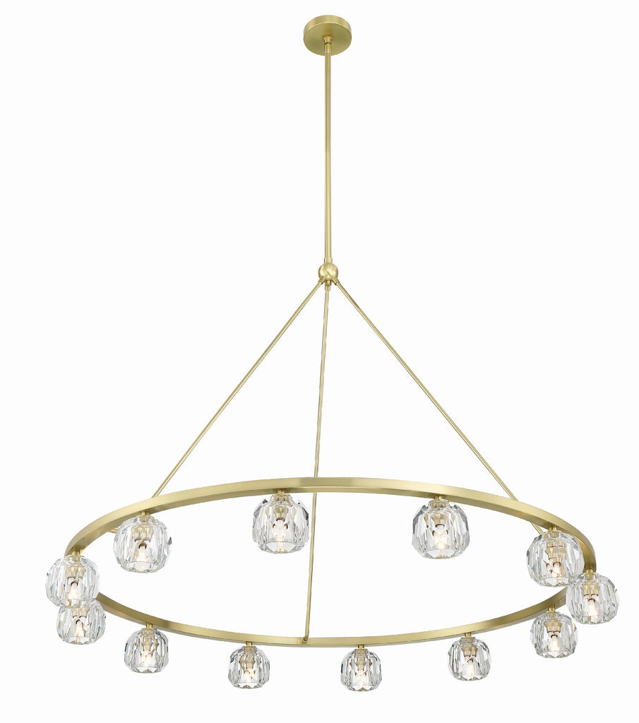 ##Antique Hardware## Aragon 12 Light Soft Brass Chandelier