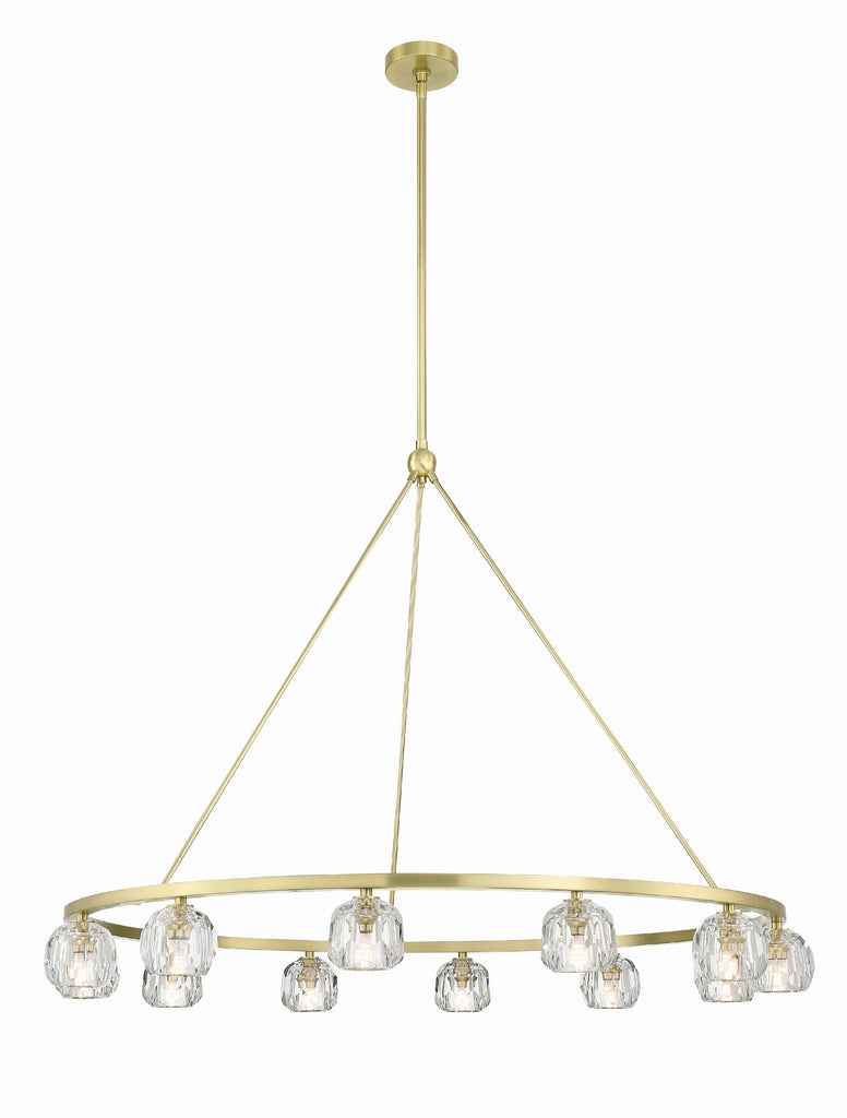 ##Antique Hardware## Aragon 12 Light Soft Brass Chandelier