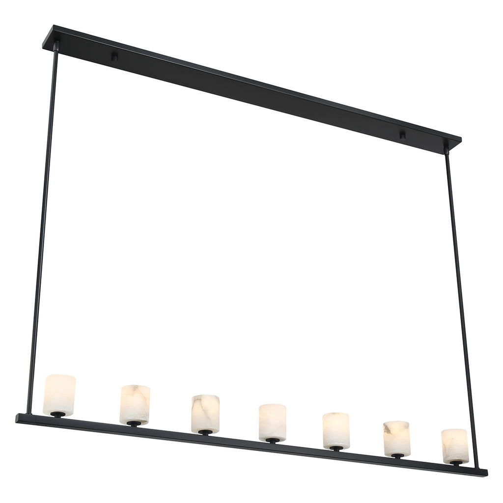 ##Antique Hardware## Aragon 7 Light Matte Black Chandelier