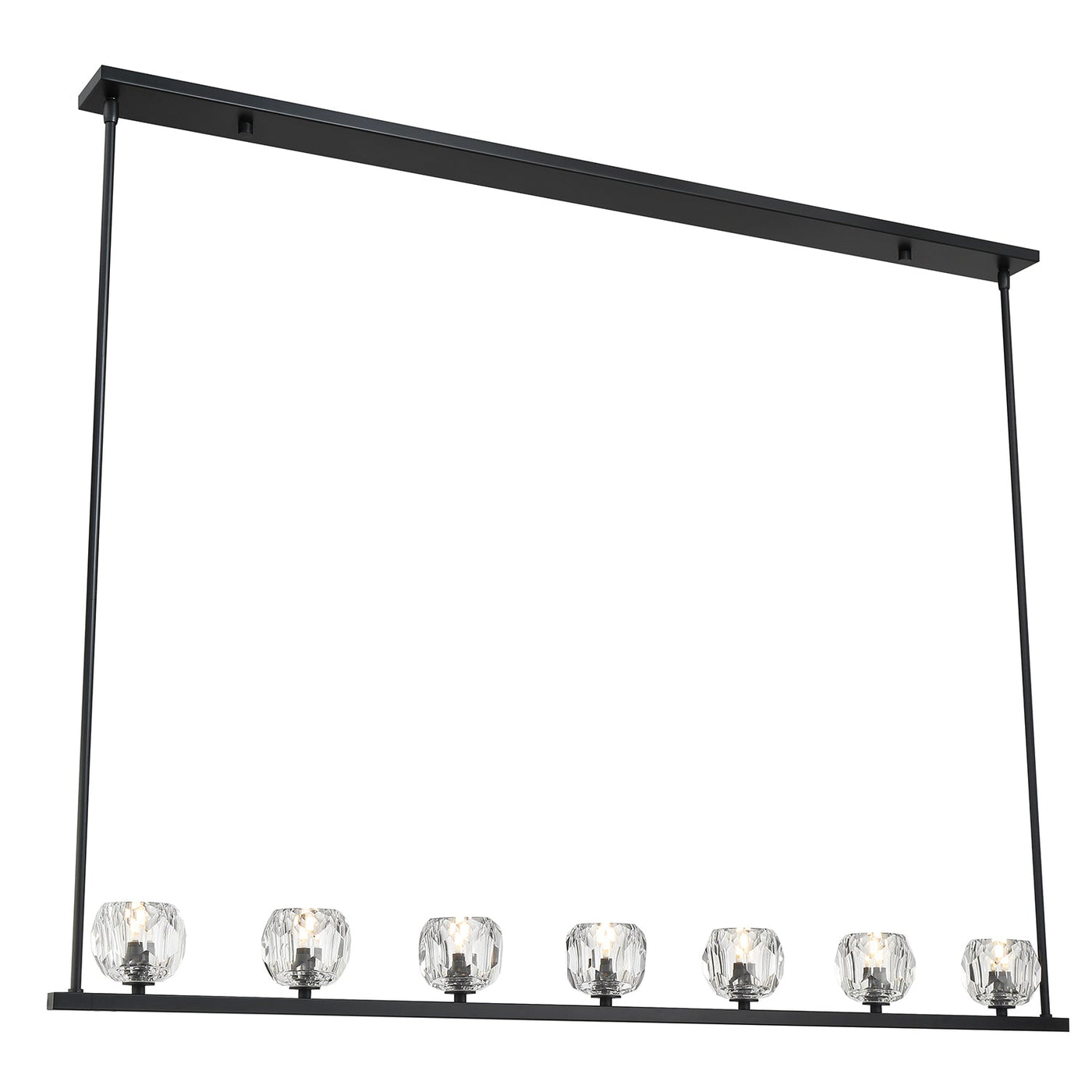 ##Antique Hardware## Aragon 7 Light Matte Black Chandelier