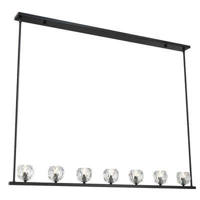 ##Antique Hardware## Aragon 7 Light Matte Black Chandelier