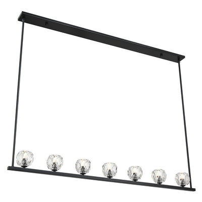 ##Antique Hardware## Aragon 7 Light Matte Black Chandelier