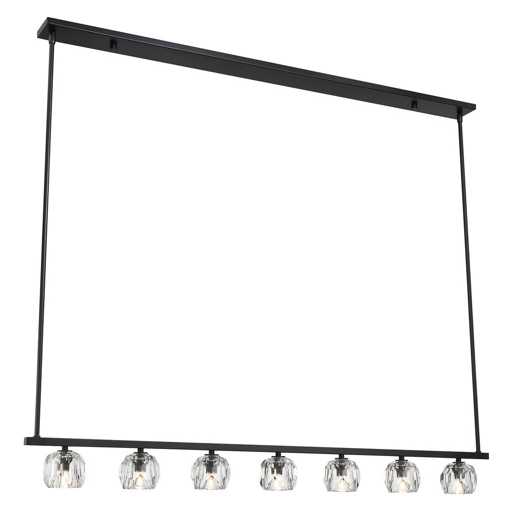 ##Antique Hardware## Aragon 7 Light Matte Black Chandelier