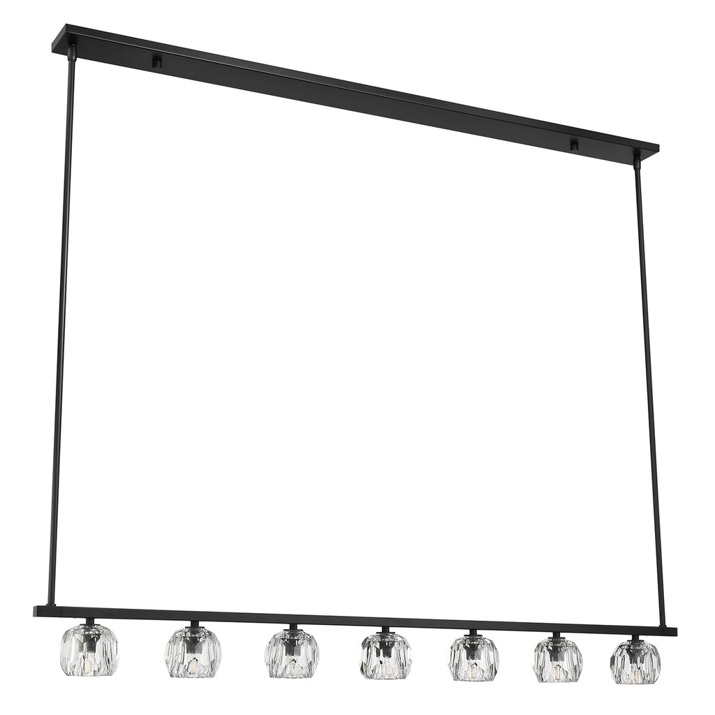 ##Antique Hardware## Aragon 7 Light Matte Black Chandelier