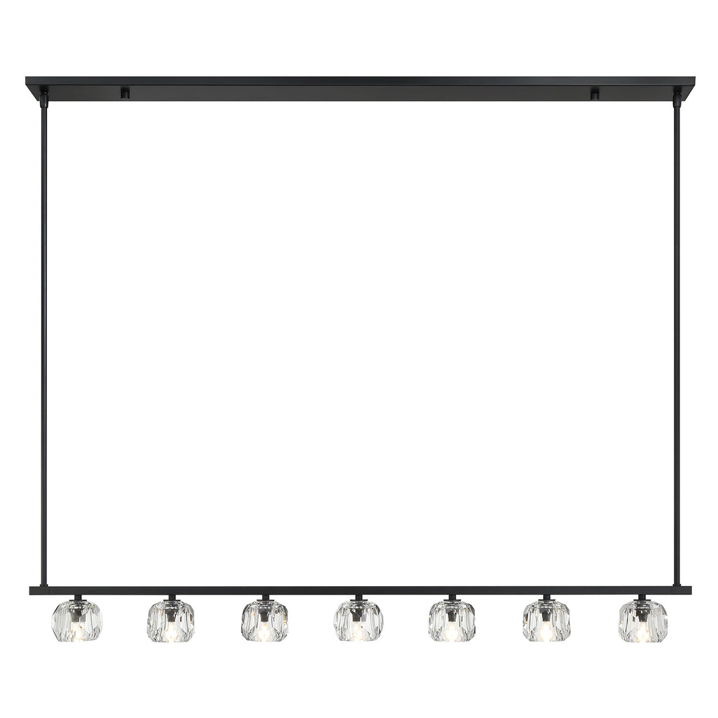 ##Antique Hardware## Aragon 7 Light Matte Black Chandelier