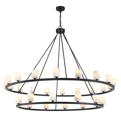 ##Antique Hardware## Aragon 30 Light Matte Black Chandelier