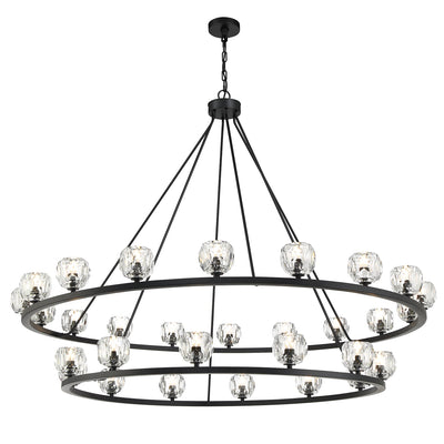 ##Antique Hardware## Aragon 30 Light Matte Black Chandelier