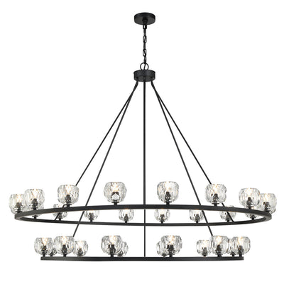 ##Antique Hardware## Aragon 30 Light Matte Black Chandelier