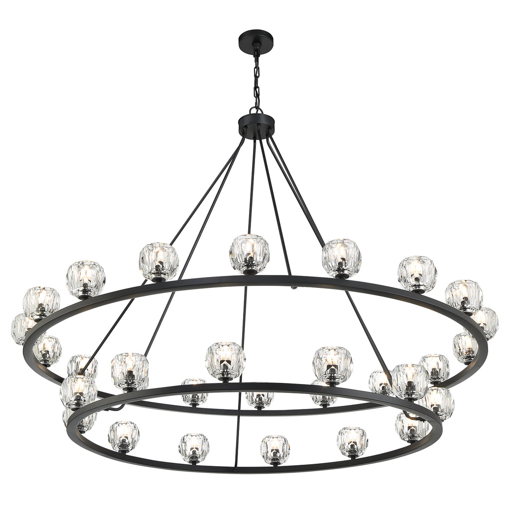 ##Antique Hardware## Aragon 30 Light Matte Black Chandelier