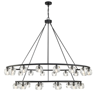 ##Antique Hardware## Aragon 30 Light Matte Black Chandelier