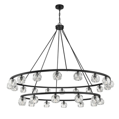 ##Antique Hardware## Aragon 30 Light Matte Black Chandelier