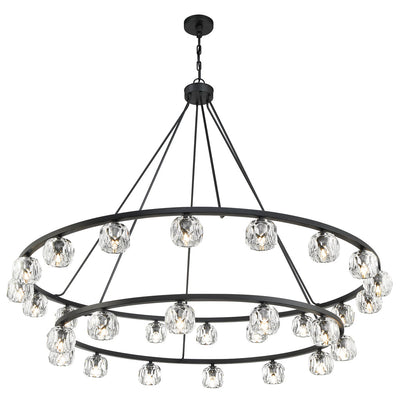 ##Antique Hardware## Aragon 30 Light Matte Black Chandelier