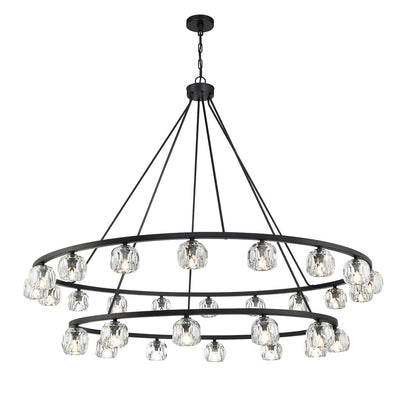 ##Antique Hardware## Aragon 30 Light Matte Black Chandelier