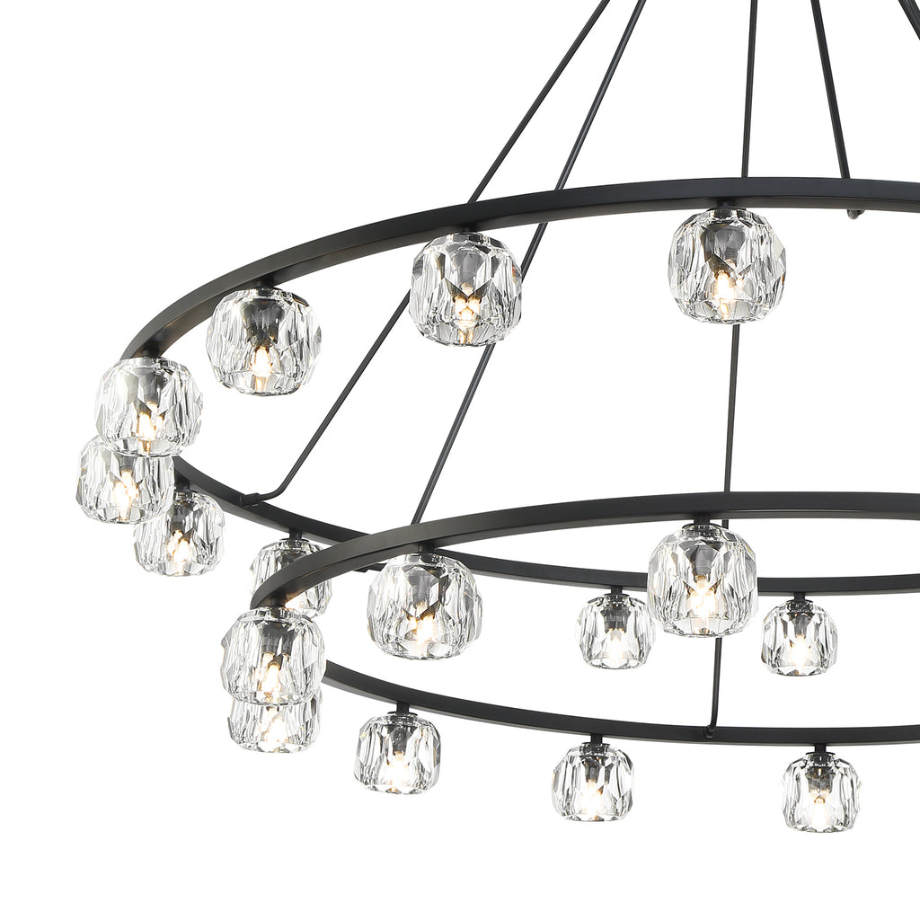 ##Antique Hardware## Aragon 30 Light Matte Black Chandelier