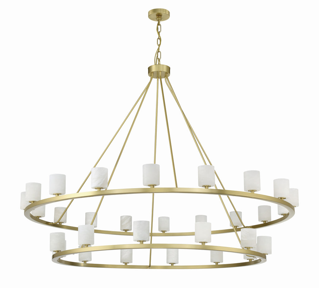 ##Antique Hardware## Aragon 30 Light Soft Brass Chandelier