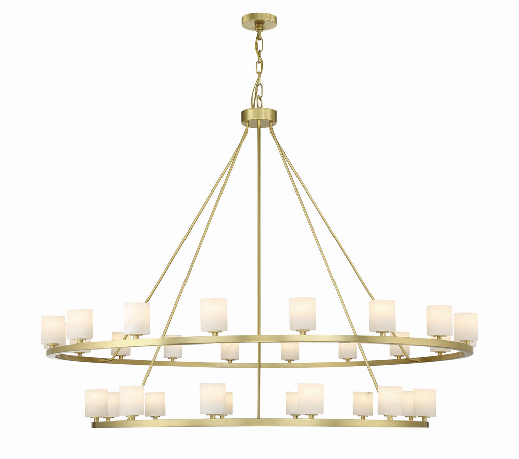 ##Antique Hardware## Aragon 30 Light Soft Brass Chandelier