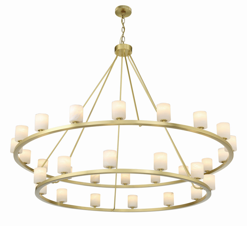 ##Antique Hardware## Aragon 30 Light Soft Brass Chandelier