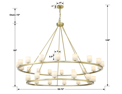 ##Antique Hardware## Aragon 30 Light Soft Brass Chandelier