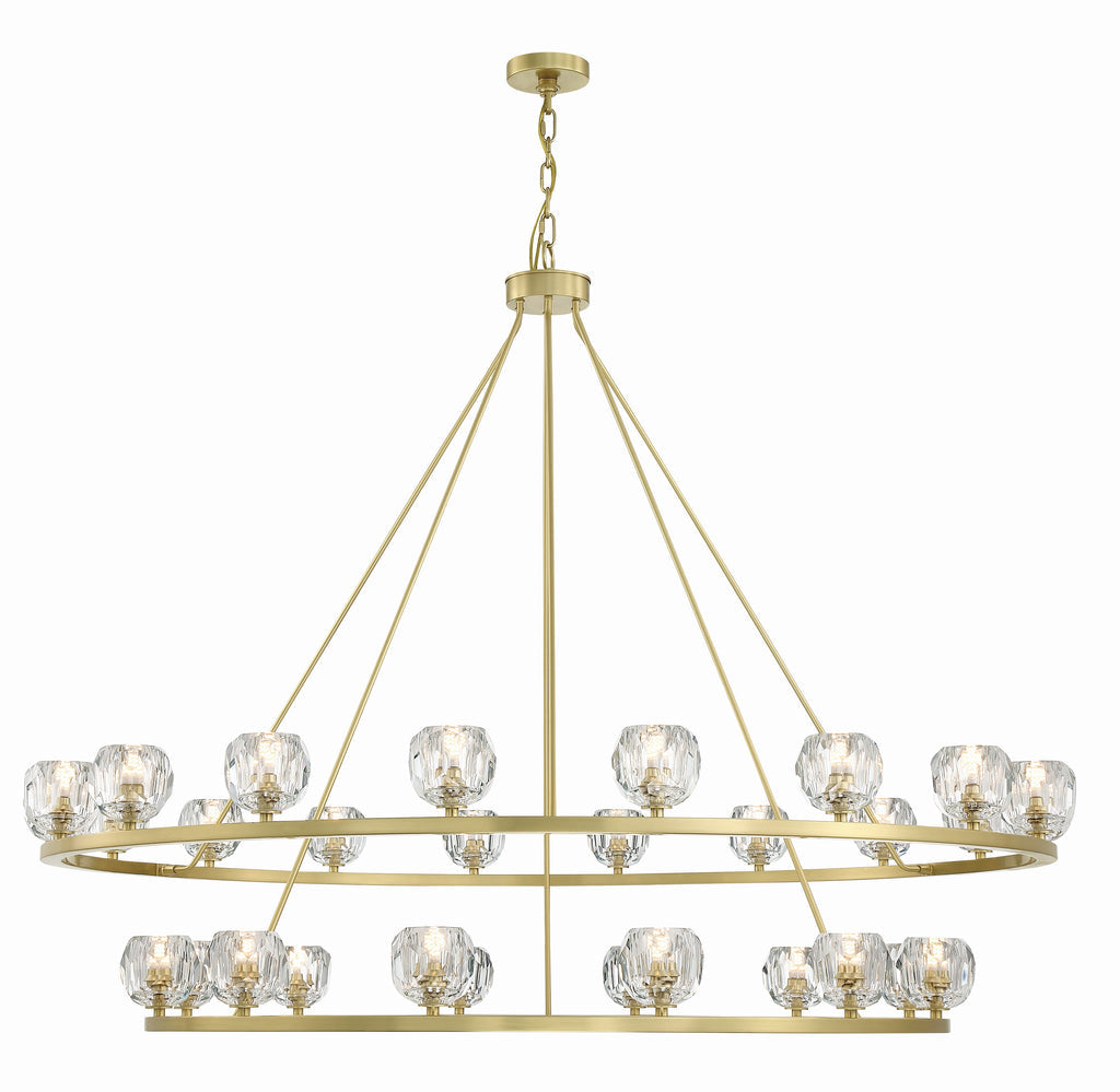 ##Antique Hardware## Aragon 30 Light Soft Brass Chandelier