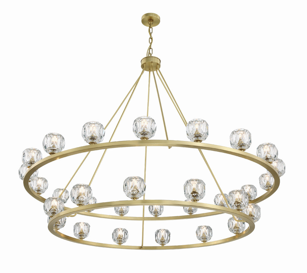 ##Antique Hardware## Aragon 30 Light Soft Brass Chandelier