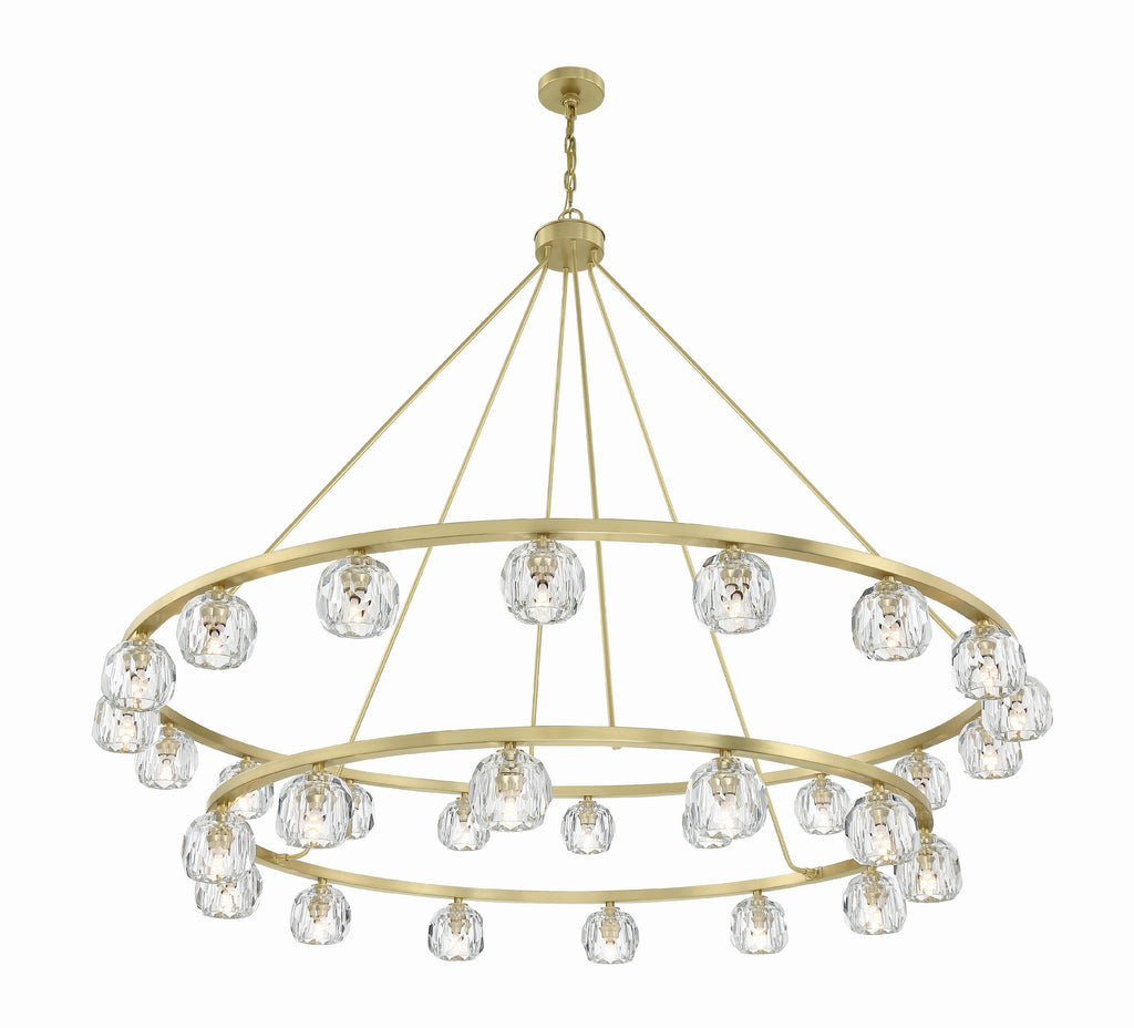 ##Antique Hardware## Aragon 30 Light Soft Brass Chandelier