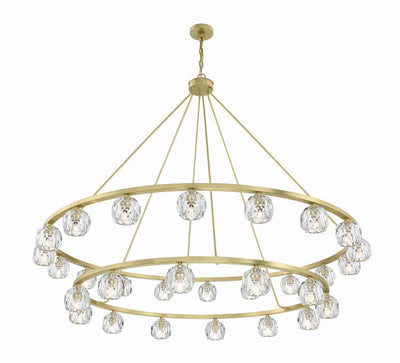 ##Antique Hardware## Aragon 30 Light Soft Brass Chandelier